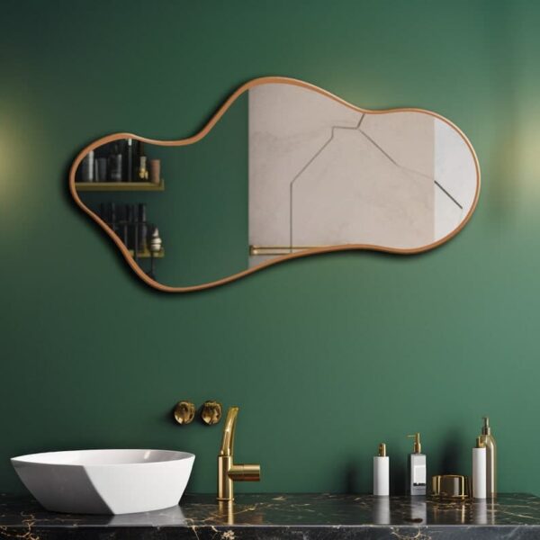 JYOTT Round Wall Mirror For Bathroom | Round Metal Frame In Gold, Wall-Mounted Mirrors For Bathroom, Living Rooms | Mirror