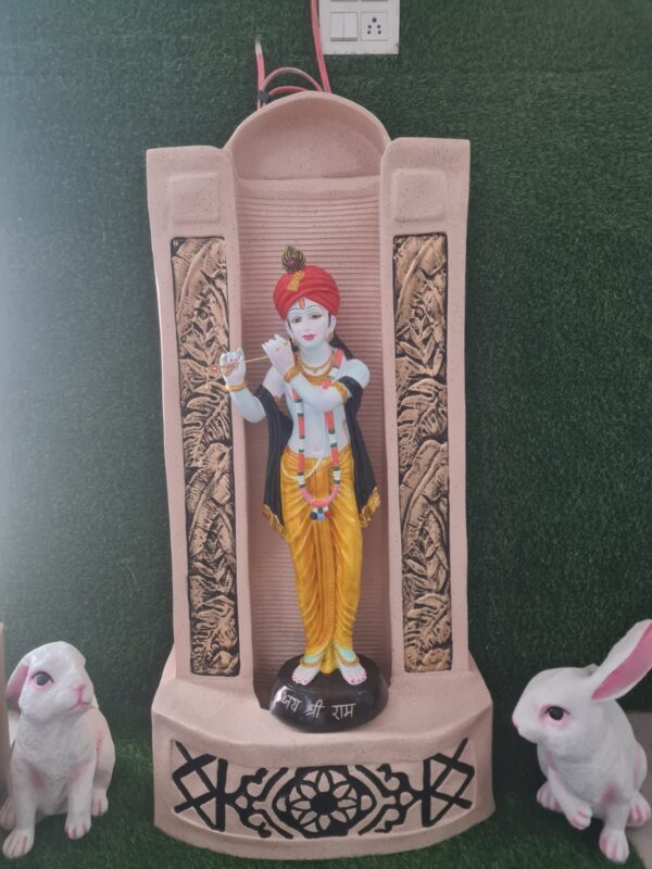 JYOTT Hands & Heart Enterprises Lord Krishna Statue, Krishna Murti Playing Flute For Temple Pooja, Office & Gift Your Relatives, Showpiece Figurines, Fantasy, Gold - Image 4