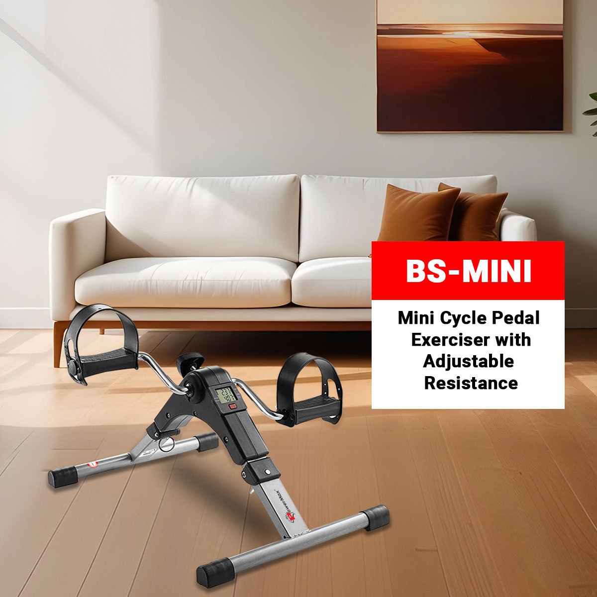 BS-MINI Mini Cycle Pedal Exerciser with Adjustable Resistance - Image 4