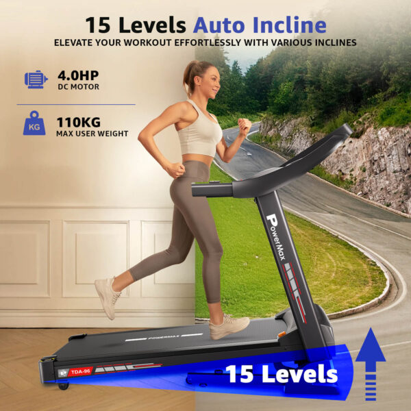 TDA-96 Motorized Treadmill with Bluetooth App for Android & iOS