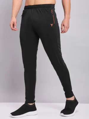 Men Solid Slim Fit Trackpants with TECHNO DRY