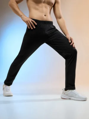 Men Solid Slim Fit Trackpants with 4 Way Crispy