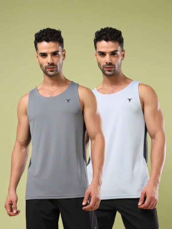 Men Solid Slim Fit Scoop Neck Sports Innerwear Vest with TECHNO COOL+ (Pack of 2)