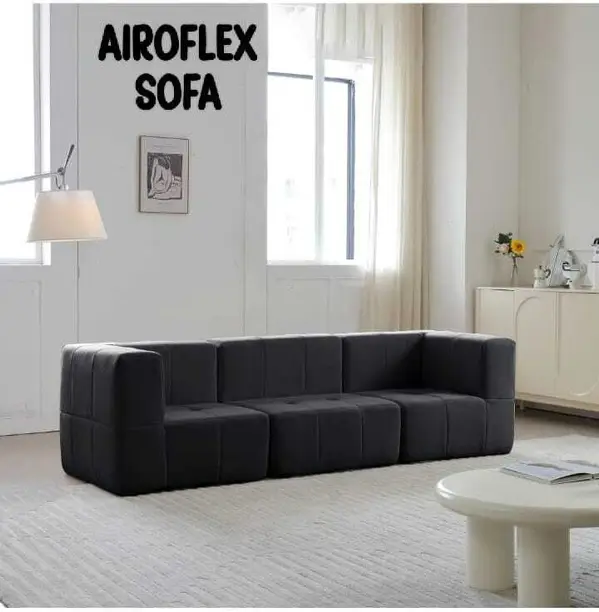 RROO Fabric 2 + 1 Sofa Set (Black, DIY(Do-It-Yourself))