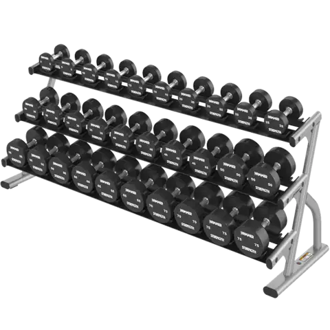Life Fitness Product Discontinued: Optima Series Three-Tier Short & Long Saddle Dumbbell Racks