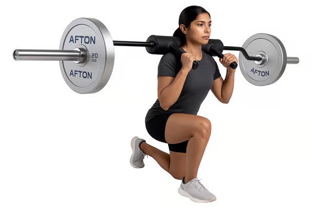 AFTON GUARD – 20kg Safety Squat Barbell (Padded Cambered Design)