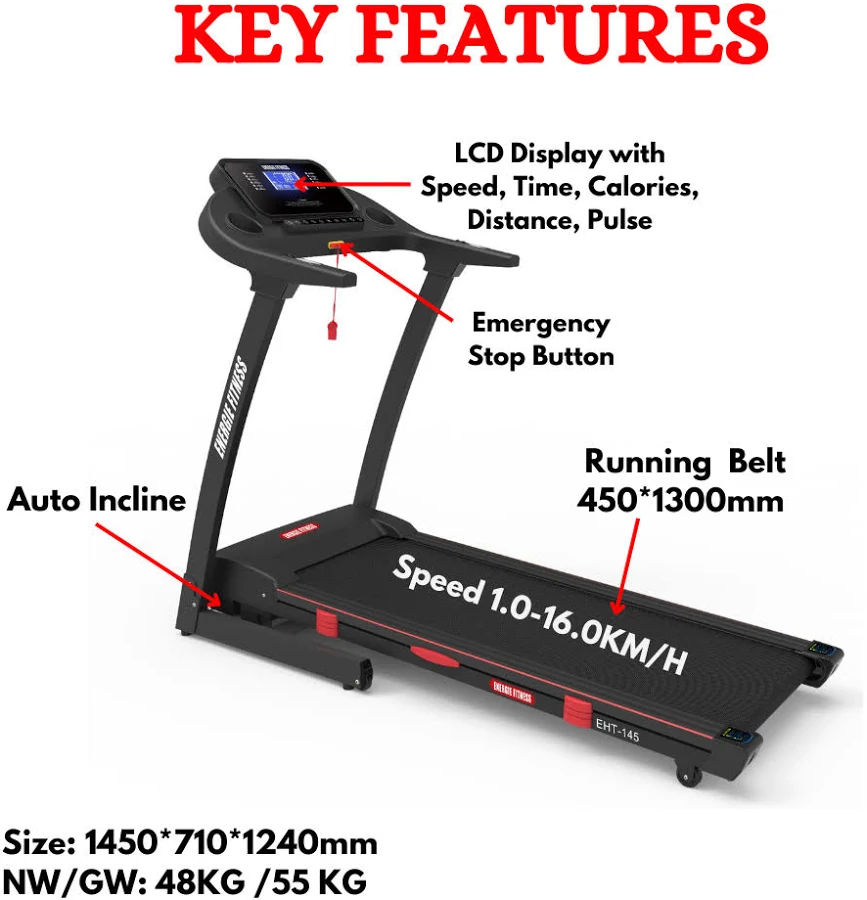 Best Treadmill for Home Use EHT-145 | Energie Fitness