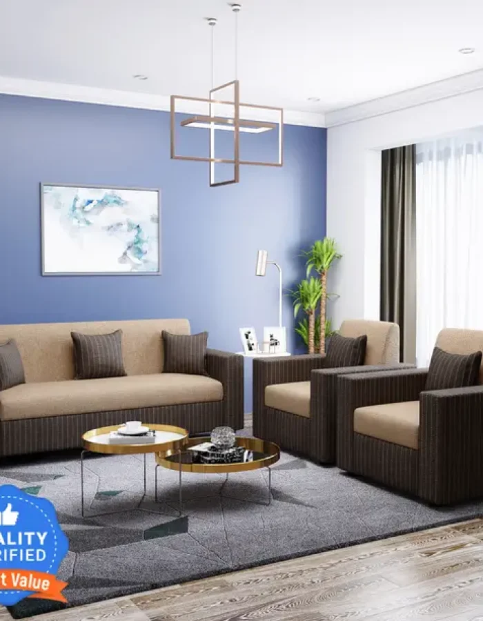 JYOTT Perfect Homes Crete Fabric 3 + 1 + 1 Sofa Set  (Golden Brown, DIY(Do-It-Yourself))