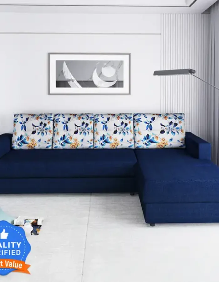 Perfect Homes Philly RHS Fabric 6 Seater Sofa  (Finish Color – blue, DIY(Do-It-Yourself))