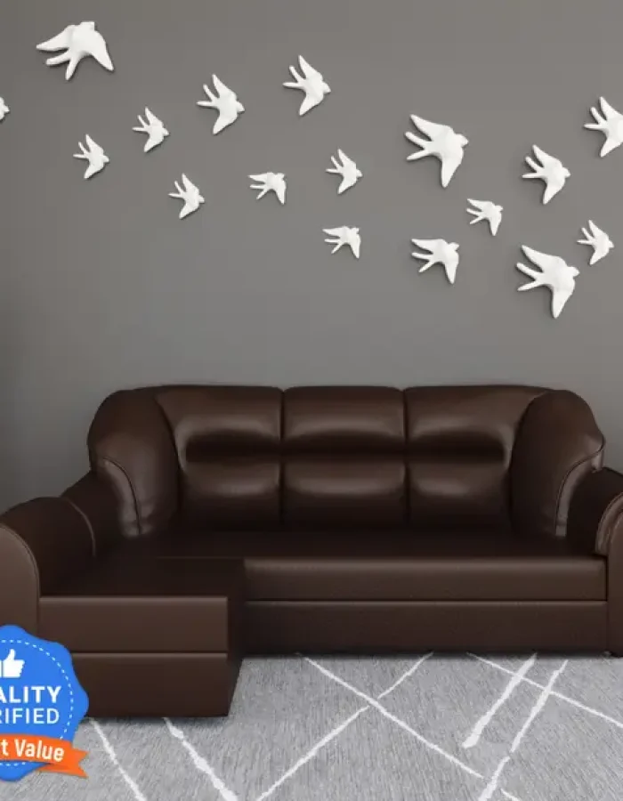 WESTIDO Leatherette 4 Seater Sofa  (Finish Color – Brown, DIY(Do-It-Yourself))