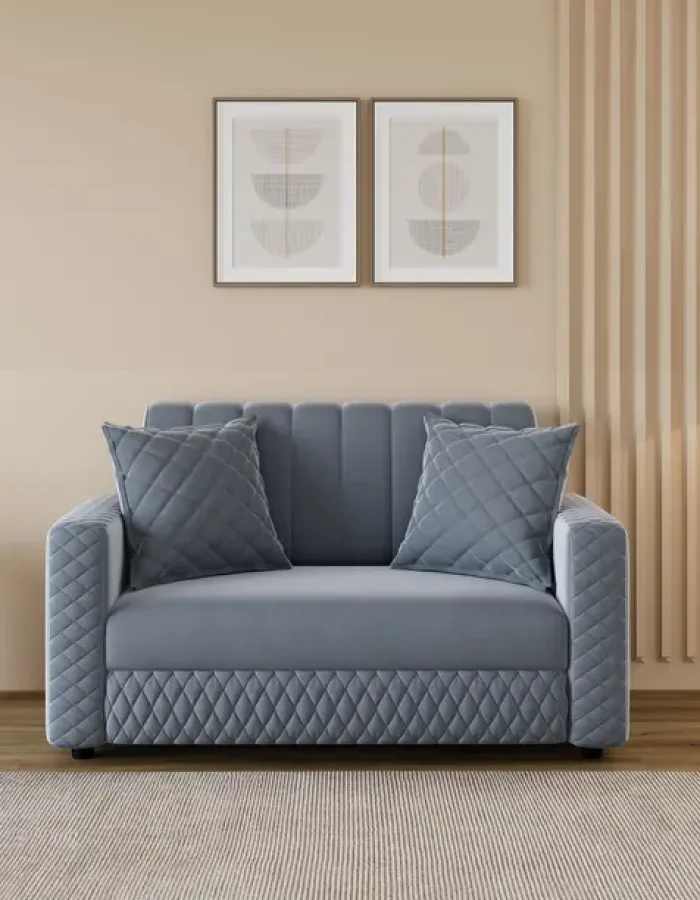 RM HOME Oliver Fabric 2 Seater Sofa  (Finish Color – Grey, DIY(Do-It-Yourself))